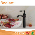 Venda quente Alta Arc Balck Orb Antique Brass Único Alavanca Handle Vessel Faucet Ql140410b